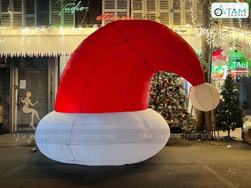 Nón Noel siêu to bơm hơi [Cao 2m - 3m - Căng đẹp] BOMHOI-X-07